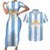 Argentina Football Custom Couples Matching Short Sleeve Bodycon Dress and Hawaiian Shirt 2024 Albiceleste Grunge LT7 - Wonder Print Shop