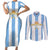 Argentina Football Custom Couples Matching Short Sleeve Bodycon Dress and Long Sleeve Button Shirt 2024 Albiceleste Grunge LT7 - Wonder Print Shop