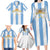 Argentina Football Custom Family Matching Long Sleeve Bodycon Dress and Hawaiian Shirt 2024 Albiceleste Grunge LT7 - Wonder Print Shop