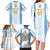 Argentina Football Custom Family Matching Long Sleeve Bodycon Dress and Hawaiian Shirt 2024 Albiceleste Grunge LT7 - Wonder Print Shop