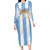 Argentina Football Custom Family Matching Long Sleeve Bodycon Dress and Hawaiian Shirt 2024 Albiceleste Grunge LT7 - Wonder Print Shop