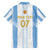 Argentina Football Custom Family Matching Off The Shoulder Long Sleeve Dress and Hawaiian Shirt 2024 Albiceleste Grunge - Wonder Print Shop