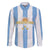 Argentina Football Custom Family Matching Off Shoulder Short Dress and Hawaiian Shirt 2024 Albiceleste Grunge LT7 - Wonder Print Shop