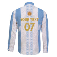 Argentina Football Custom Family Matching Puletasi and Hawaiian Shirt 2024 Albiceleste Grunge - Wonder Print Shop