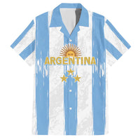 Argentina Football Custom Family Matching Short Sleeve Bodycon Dress and Hawaiian Shirt 2024 Albiceleste Grunge - Wonder Print Shop