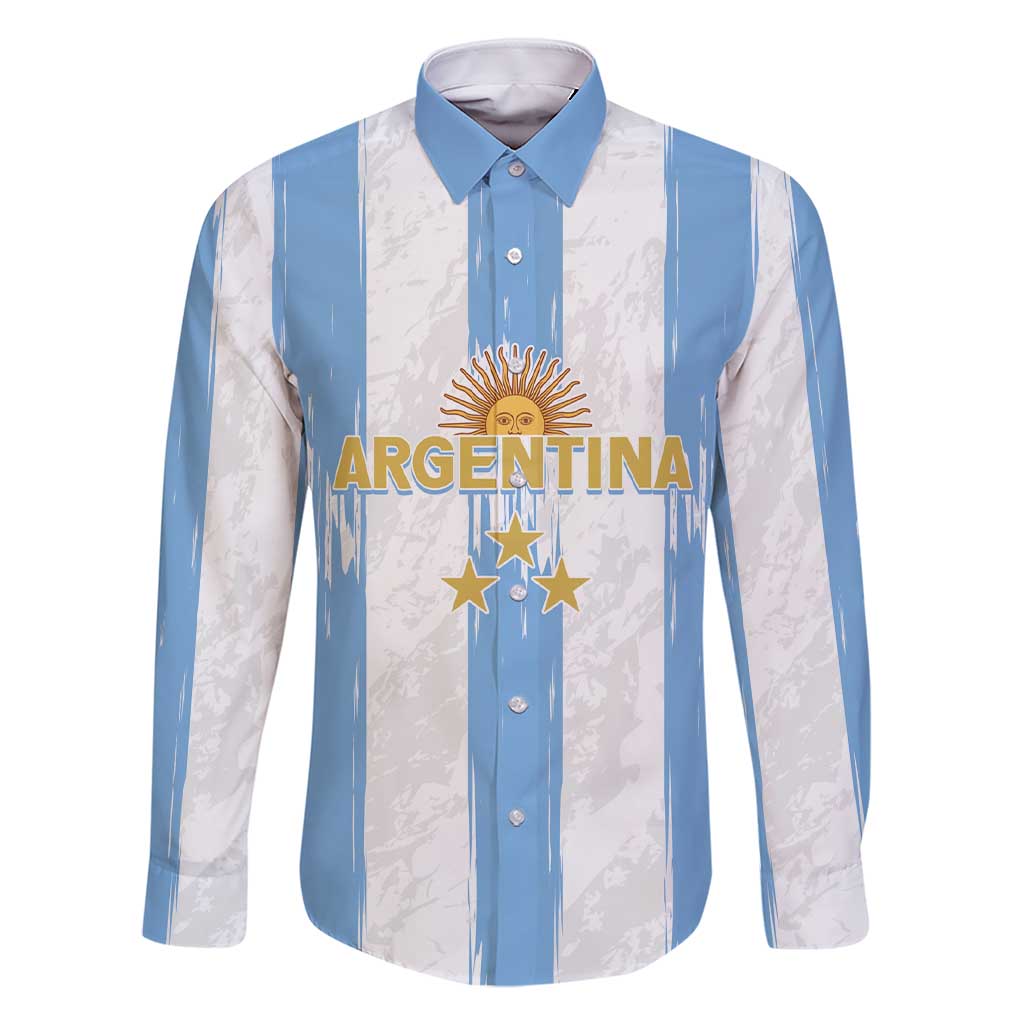 Argentina Football Custom Family Matching Short Sleeve Bodycon Dress and Hawaiian Shirt 2024 Albiceleste Grunge - Wonder Print Shop