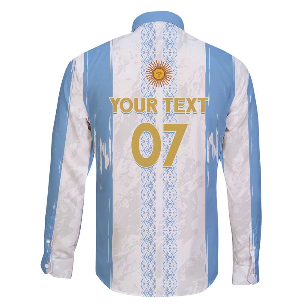 Argentina Football Custom Family Matching Short Sleeve Bodycon Dress and Hawaiian Shirt 2024 Albiceleste Grunge - Wonder Print Shop