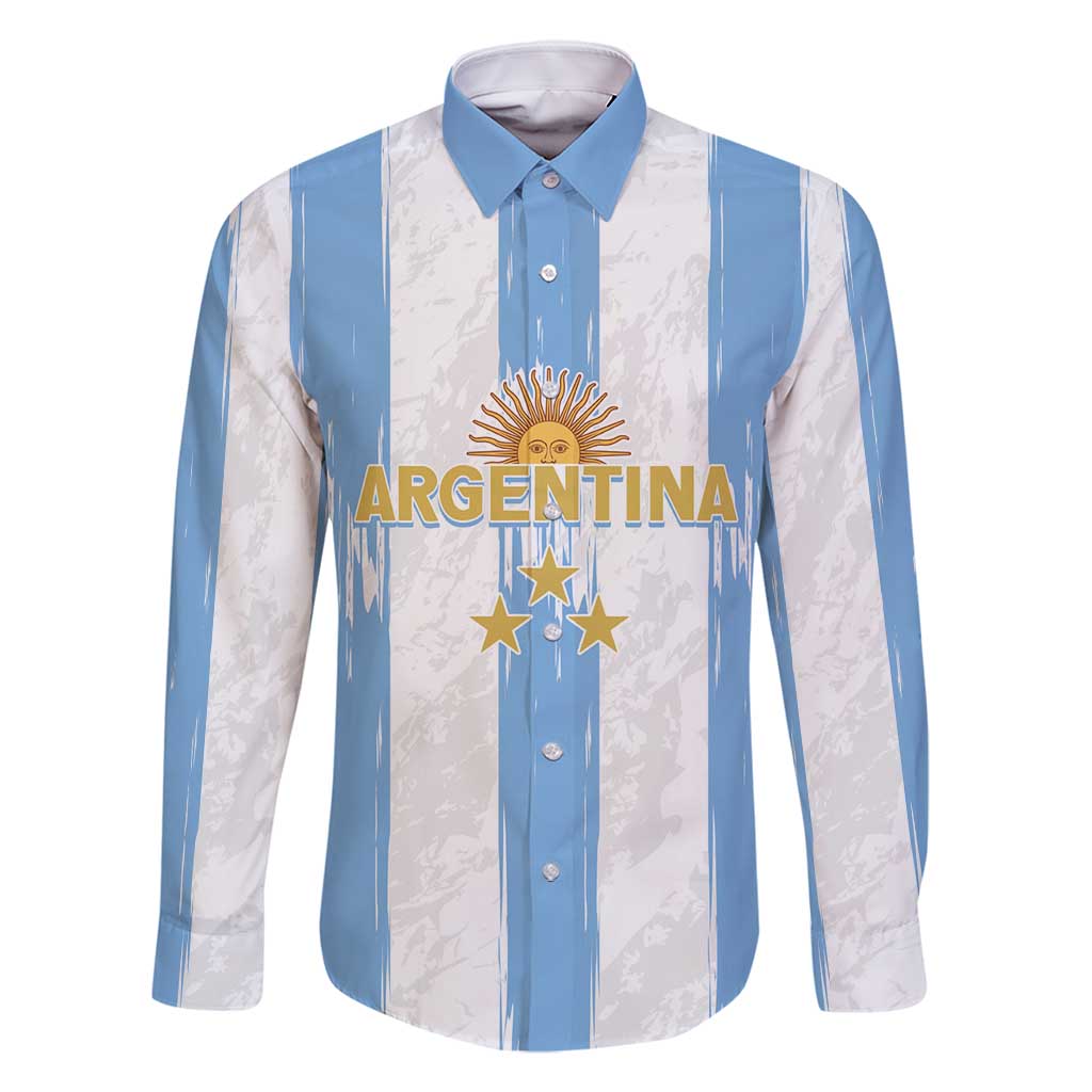 Argentina Football Custom Family Matching Summer Maxi Dress and Hawaiian Shirt 2024 Albiceleste Grunge - Wonder Print Shop