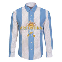 Argentina Football Custom Family Matching Summer Maxi Dress and Hawaiian Shirt 2024 Albiceleste Grunge - Wonder Print Shop