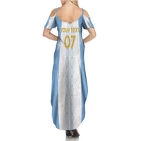 Argentina Football Custom Family Matching Summer Maxi Dress and Hawaiian Shirt 2024 Albiceleste Grunge - Wonder Print Shop