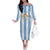 Argentina Football Custom Off The Shoulder Long Sleeve Dress 2024 Albiceleste Grunge - Wonder Print Shop