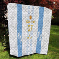 Argentina Football Custom Quilt 2024 Albiceleste Grunge - Wonder Print Shop