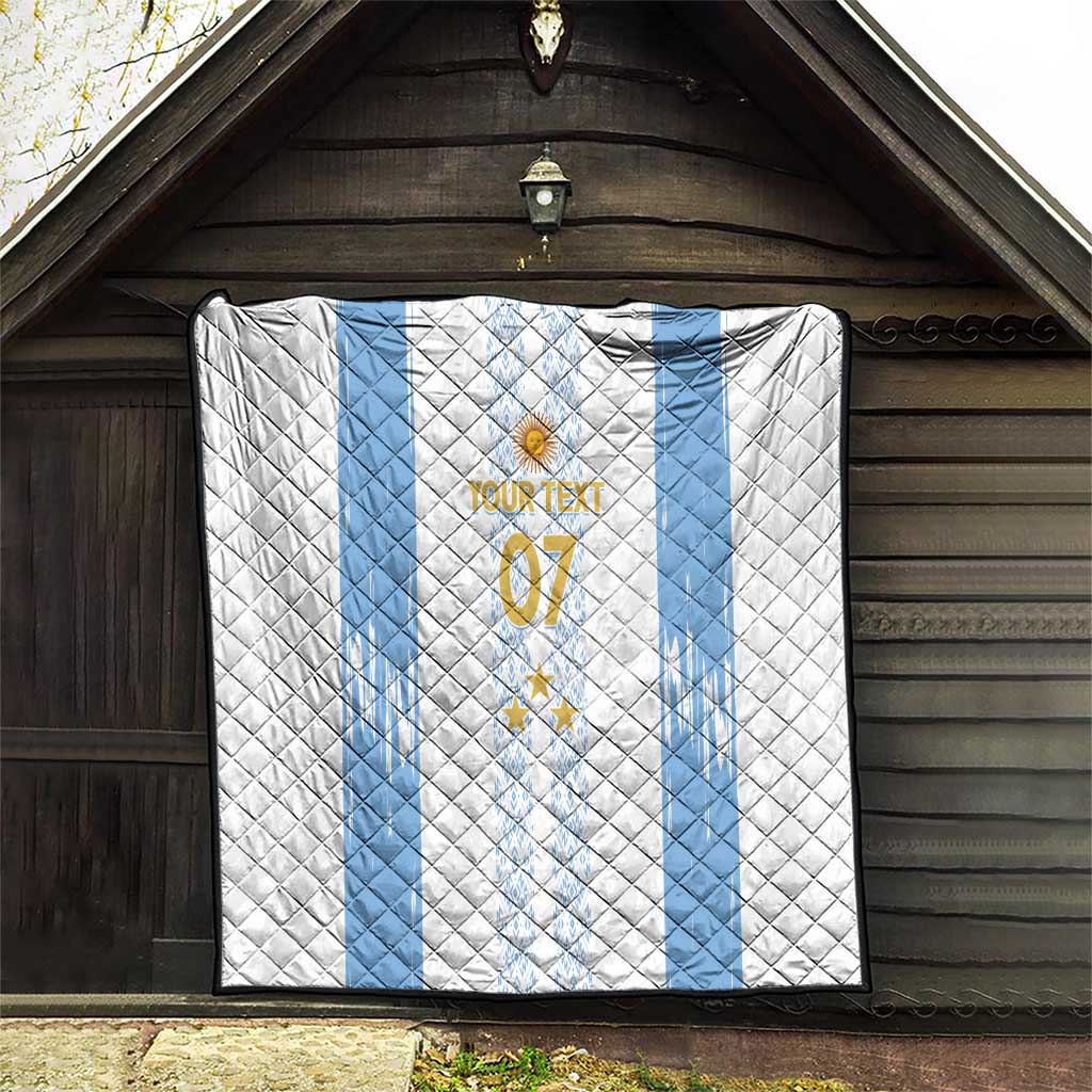 Argentina Football Custom Quilt 2024 Albiceleste Grunge - Wonder Print Shop