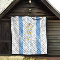 Argentina Football Custom Quilt 2024 Albiceleste Grunge - Wonder Print Shop