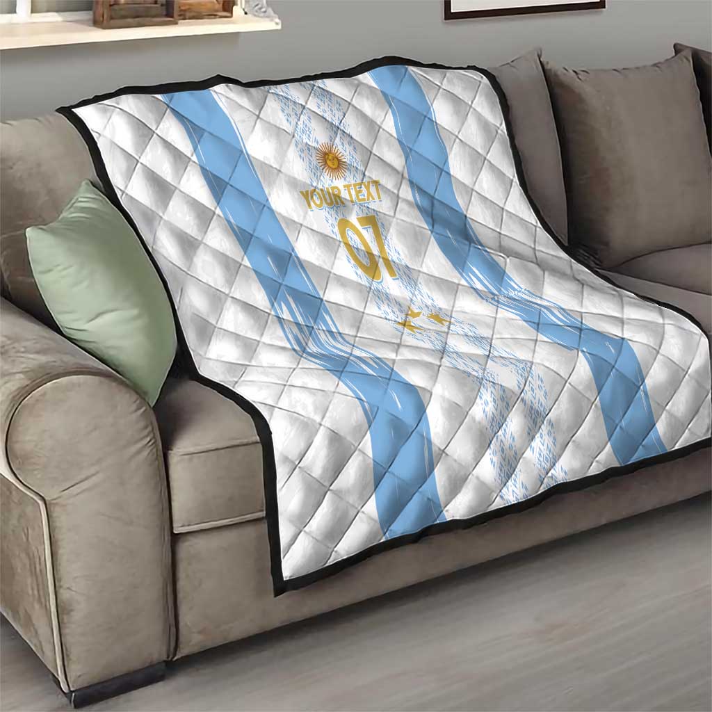 Argentina Football Custom Quilt 2024 Albiceleste Grunge - Wonder Print Shop