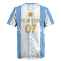Argentina Football Custom Rugby Jersey 2024 Albiceleste Grunge - Wonder Print Shop