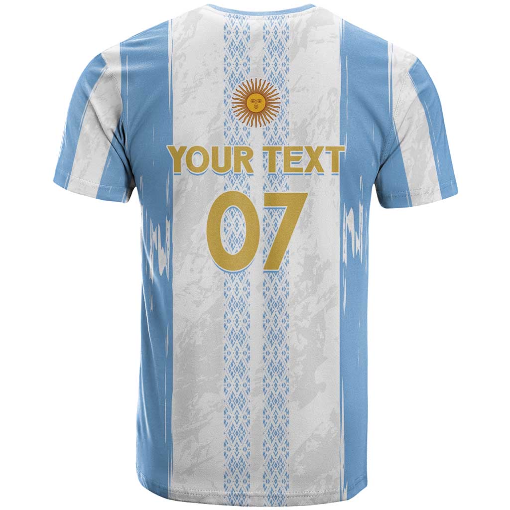 Argentina Football Custom T Shirt 2024 Albiceleste Grunge - Wonder Print Shop
