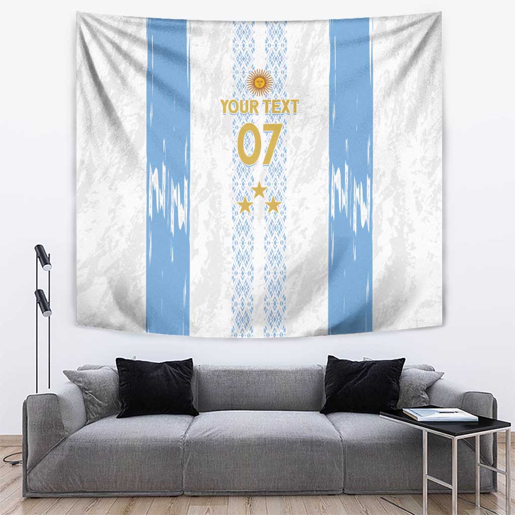 Argentina Football Custom Tapestry 2024 Albiceleste Grunge - Wonder Print Shop