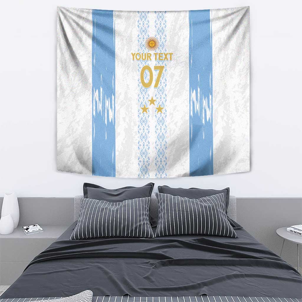 Argentina Football Custom Tapestry 2024 Albiceleste Grunge - Wonder Print Shop