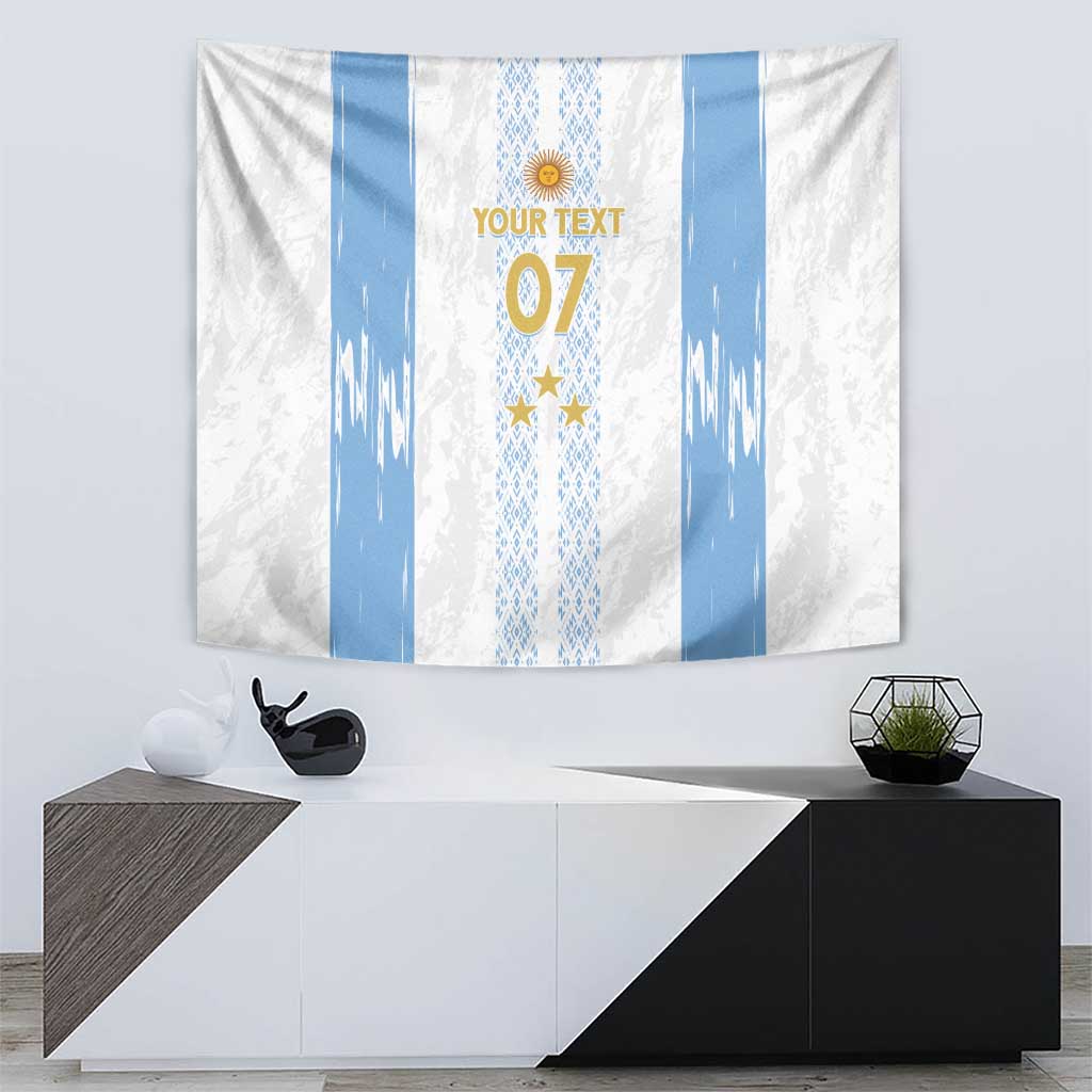 Argentina Football Custom Tapestry 2024 Albiceleste Grunge - Wonder Print Shop