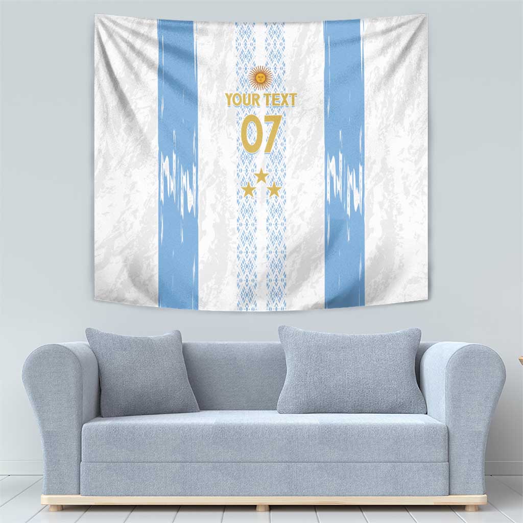 Argentina Football Custom Tapestry 2024 Albiceleste Grunge - Wonder Print Shop