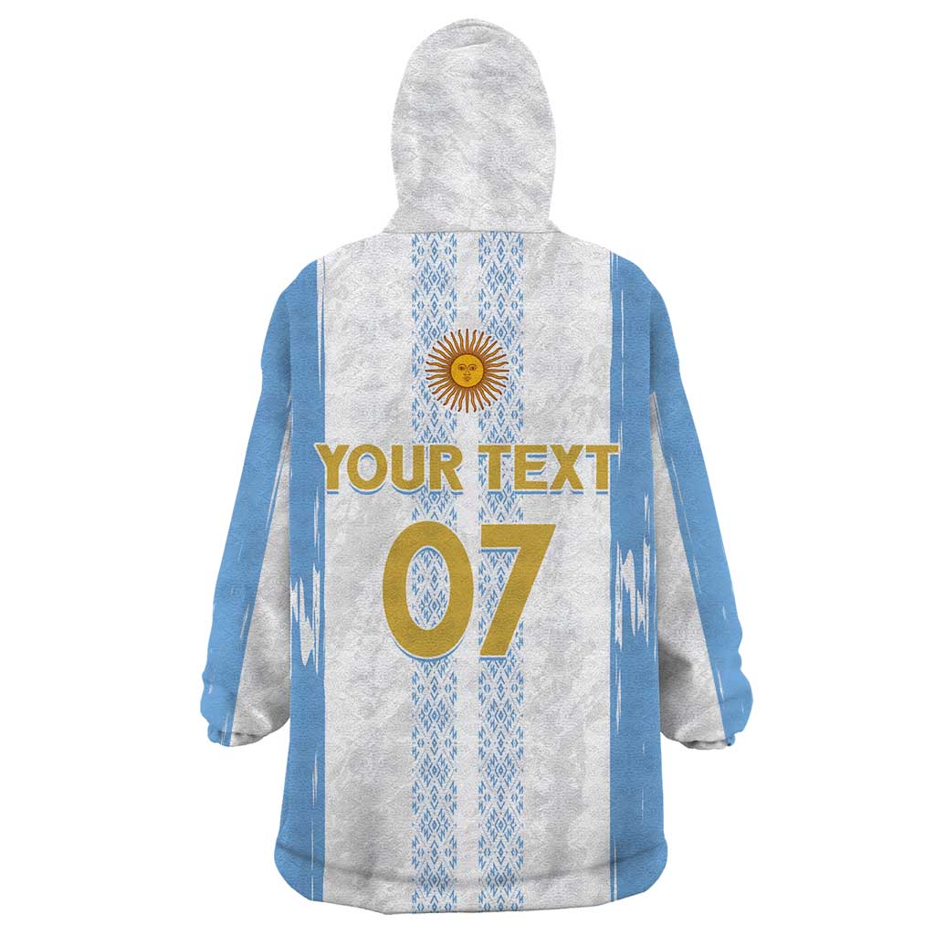 Argentina Football Custom Wearable Blanket Hoodie 2024 Albiceleste Grunge - Wonder Print Shop