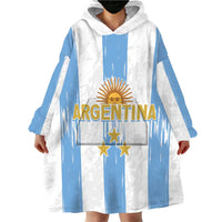 Argentina Football Custom Wearable Blanket Hoodie 2024 Albiceleste Grunge - Wonder Print Shop