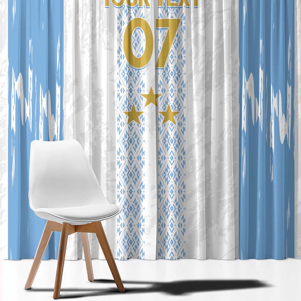 Argentina Football Custom Window Curtain 2024 Albiceleste Grunge - Wonder Print Shop
