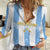 Argentina Football Custom Women Casual Shirt 2024 Albiceleste Grunge - Wonder Print Shop