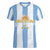 Argentina Football Custom Women V-Neck T-Shirt 2024 Albiceleste Grunge - Wonder Print Shop