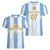 Argentina Football Custom Women V-Neck T-Shirt 2024 Albiceleste Grunge - Wonder Print Shop