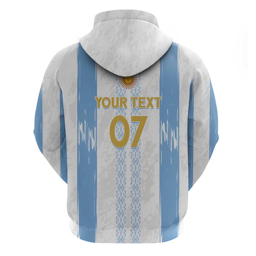 Argentina Football Custom Zip Hoodie 2024 Albiceleste Grunge - Wonder Print Shop
