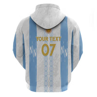 Argentina Football Custom Zip Hoodie 2024 Albiceleste Grunge - Wonder Print Shop