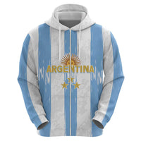 Argentina Football Custom Zip Hoodie 2024 Albiceleste Grunge - Wonder Print Shop