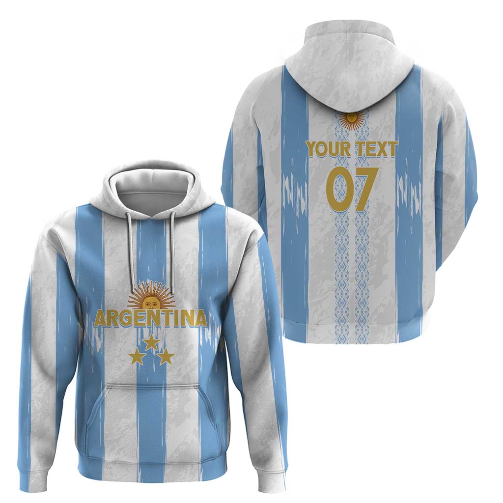 Argentina Football Custom Zip Hoodie 2024 Albiceleste Grunge - Wonder Print Shop