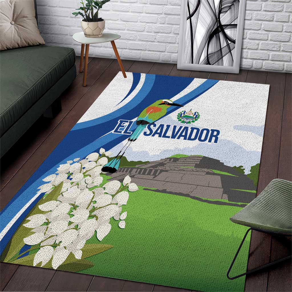 El Salvador Tazumal Area Rug Flor de Izote with Torogoz Bird - Wonder Print Shop