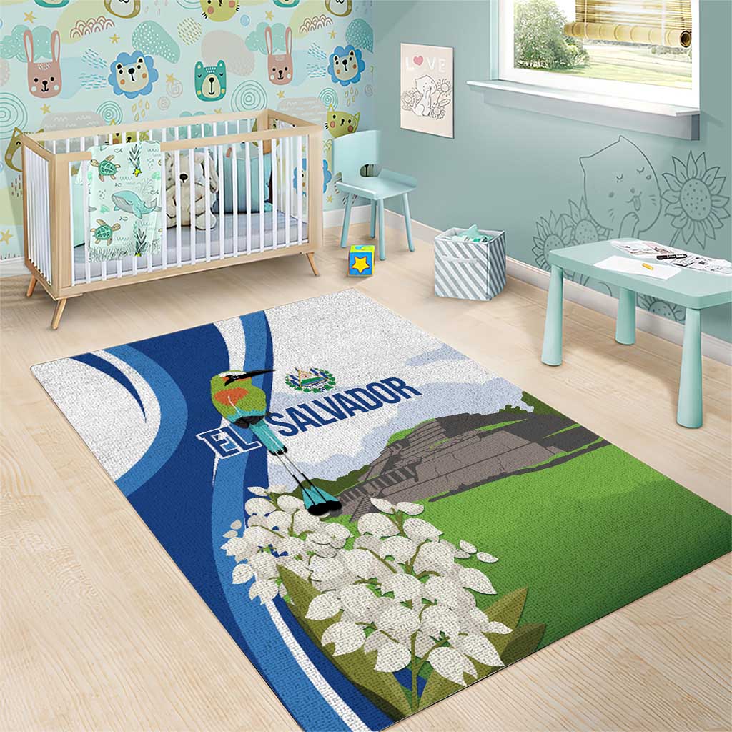 El Salvador Tazumal Area Rug Flor de Izote with Torogoz Bird - Wonder Print Shop