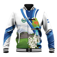 El Salvador Tazumal Baseball Jacket Flor de Izote with Torogoz Bird - Wonder Print Shop