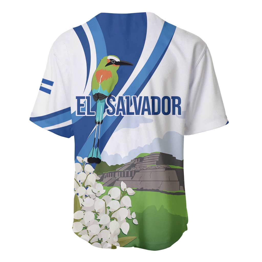 El Salvador Tazumal Baseball Jersey Flor de Izote with Torogoz Bird - Wonder Print Shop