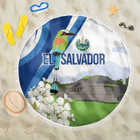 El Salvador Tazumal Beach Blanket Flor de Izote with Torogoz Bird - Wonder Print Shop