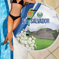 El Salvador Tazumal Beach Blanket Flor de Izote with Torogoz Bird - Wonder Print Shop