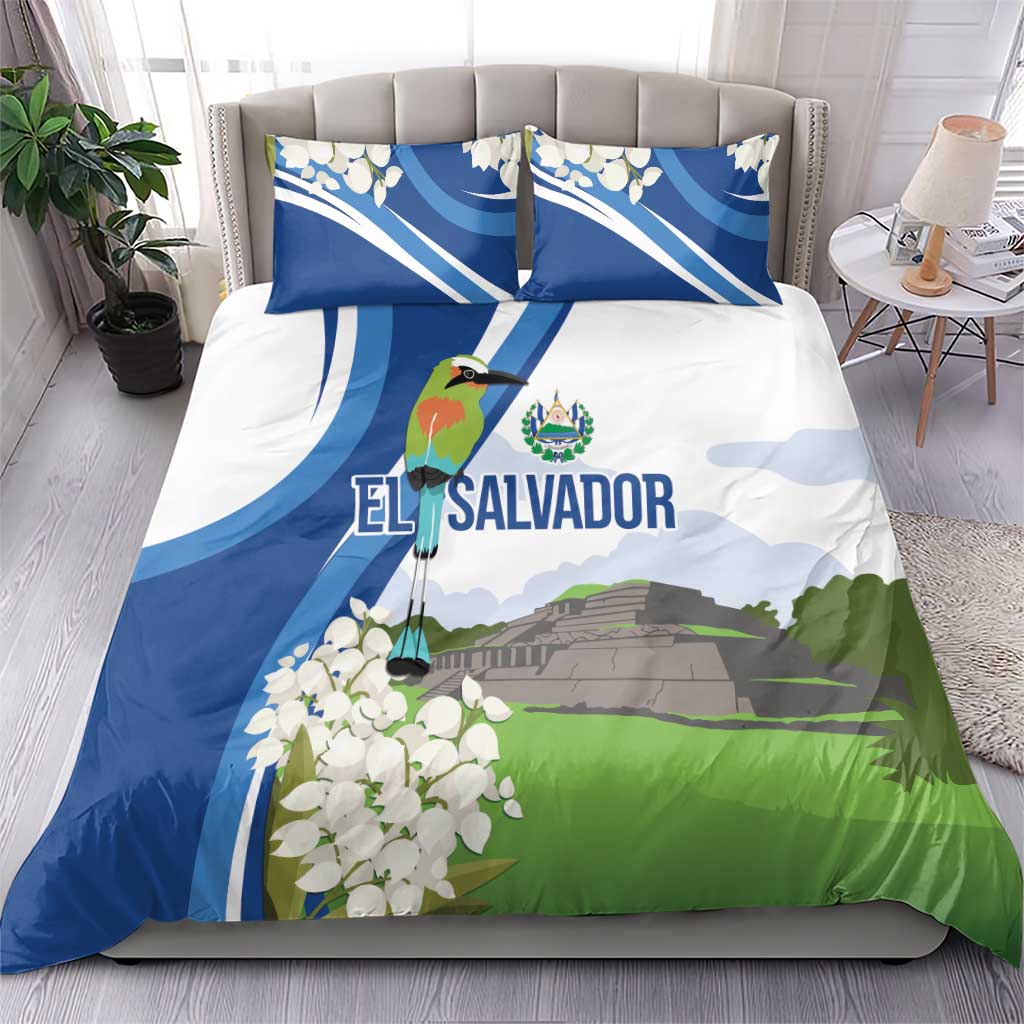 El Salvador Tazumal Bedding Set Flor de Izote with Torogoz Bird - Wonder Print Shop