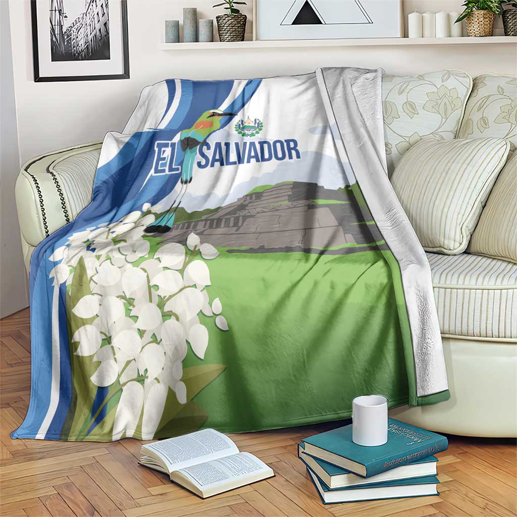 El Salvador Tazumal Blanket Flor de Izote with Torogoz Bird - Wonder Print Shop