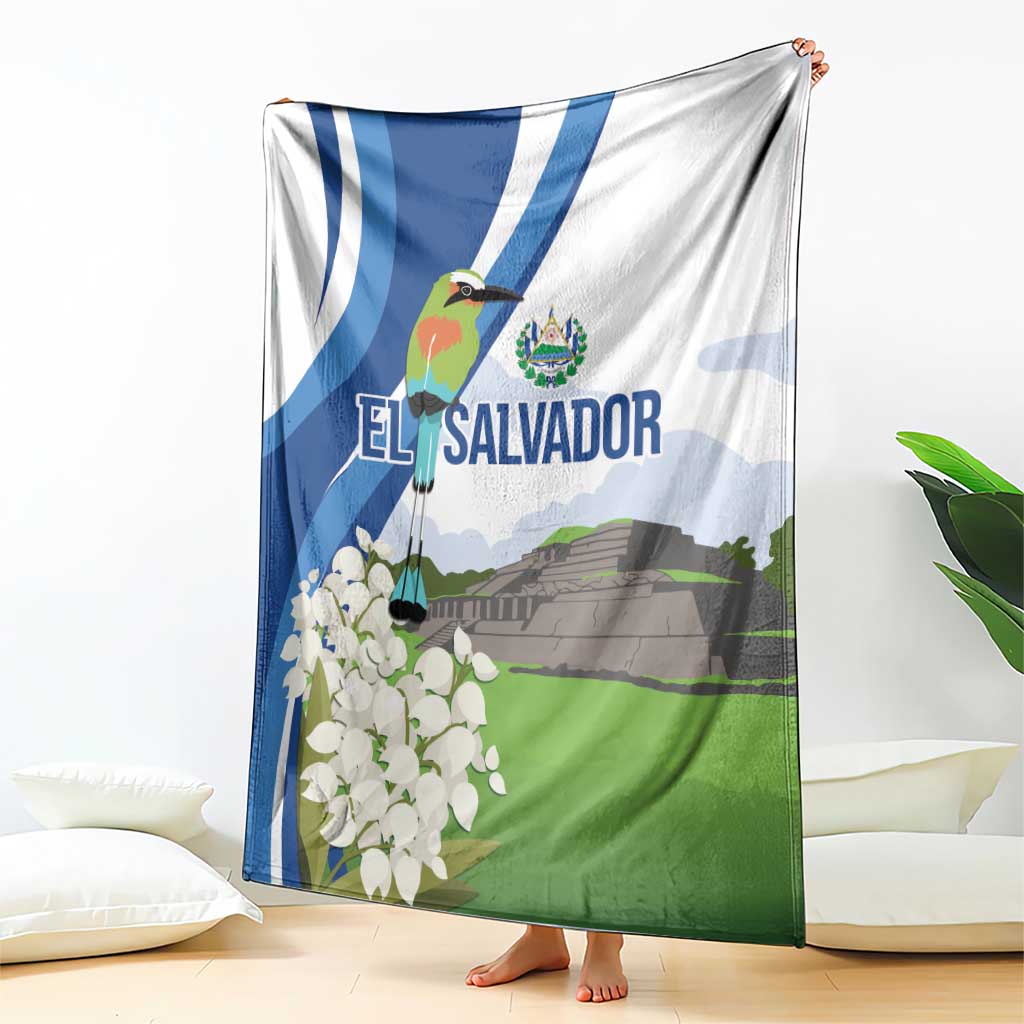 El Salvador Tazumal Blanket Flor de Izote with Torogoz Bird - Wonder Print Shop