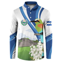 El Salvador Tazumal Button Sweatshirt Flor de Izote with Torogoz Bird - Wonder Print Shop