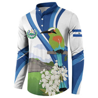 El Salvador Tazumal Button Sweatshirt Flor de Izote with Torogoz Bird - Wonder Print Shop