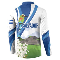 El Salvador Tazumal Button Sweatshirt Flor de Izote with Torogoz Bird - Wonder Print Shop