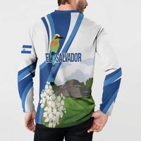 El Salvador Tazumal Button Sweatshirt Flor de Izote with Torogoz Bird - Wonder Print Shop
