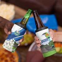 El Salvador Tazumal 4 in 1 Can Cooler Tumbler Flor de Izote with Torogoz Bird - Wonder Print Shop