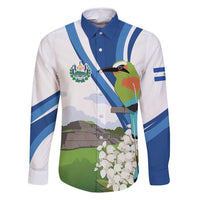 El Salvador Tazumal Family Matching Long Sleeve Bodycon Dress and Hawaiian Shirt Flor de Izote with Torogoz Bird - Wonder Print Shop